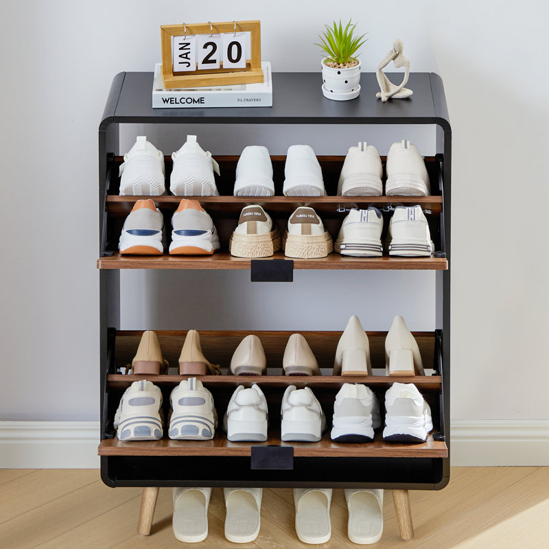 12 Pair Shoe Storage Cabinet, Brown
