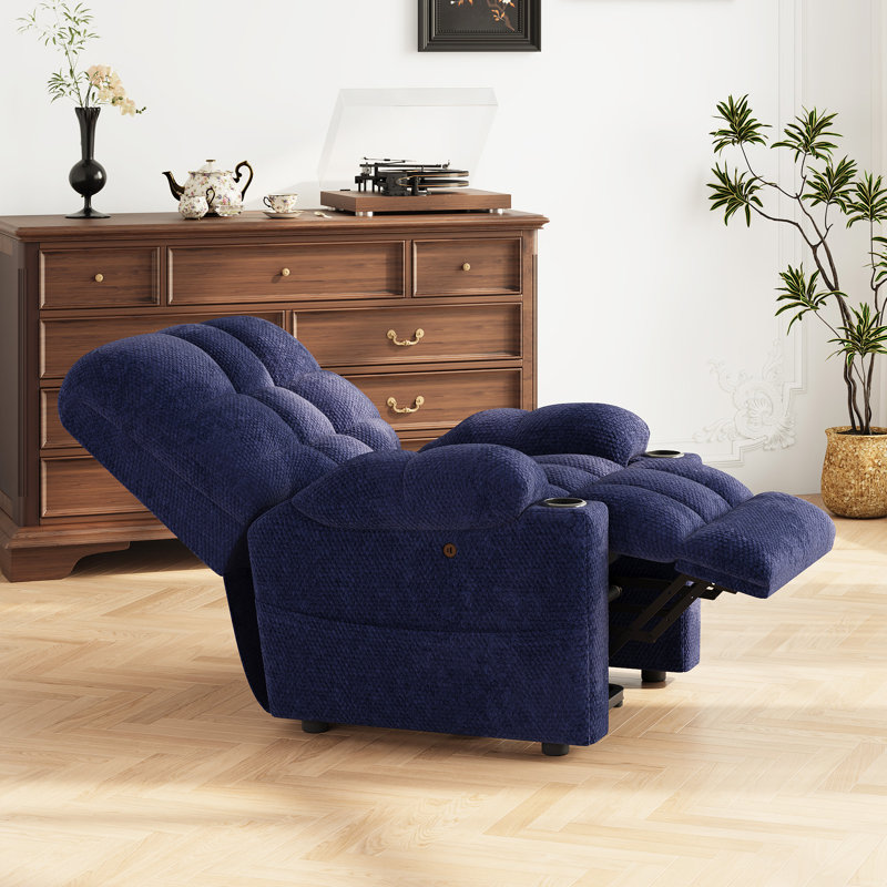 Power Lift Recliner Chair With Heat & Massage, Oversized Seat, USB Charging, And Modern Upholstery – Electric Lift Assist For Living Room