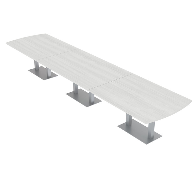 Table de conférence Pavert Arc, Cyprès blanc, Argent argent, H 30 po x l 216 po x P 48 po