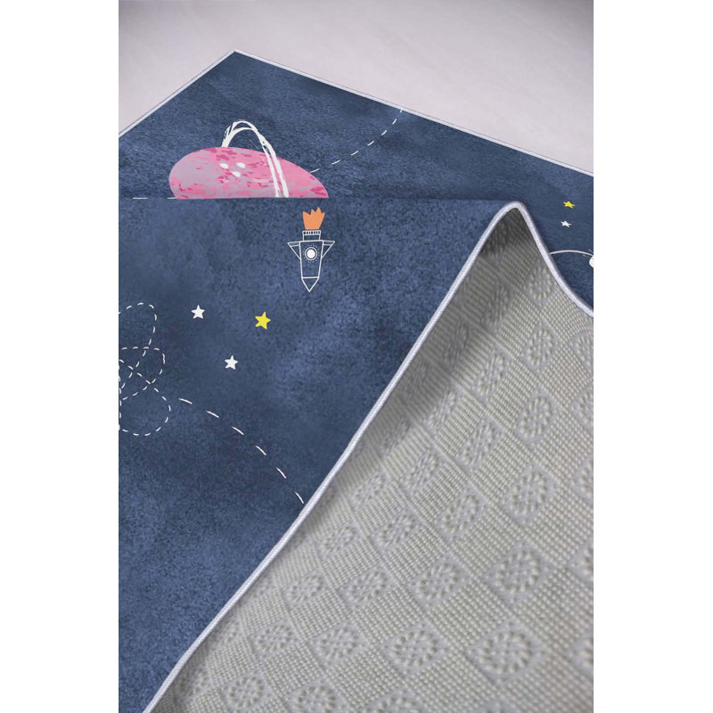 Stylish Woven Carpet (4.6 x 7.2 ft), 100% Polyester, 0.3 in Pile Height | Antibacterial & Non-Slip Underside, Machine Washable | Durable with 3D Digital Printing, Perfect for Living Room & Bedroom Decor