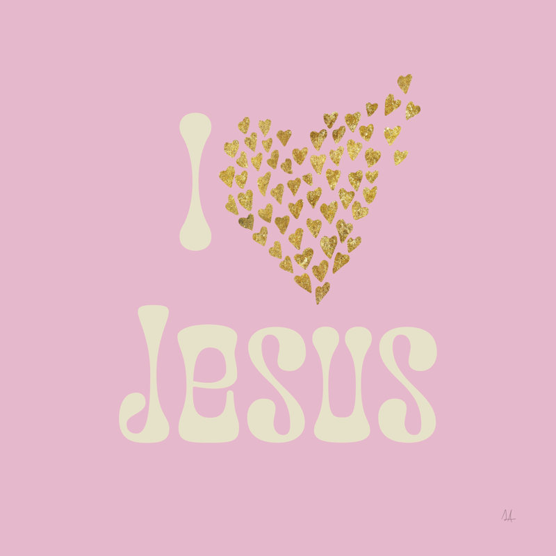 «Haskel I Love Jesus» par - Impression sur toile tendue, H 12 po x l 12 po