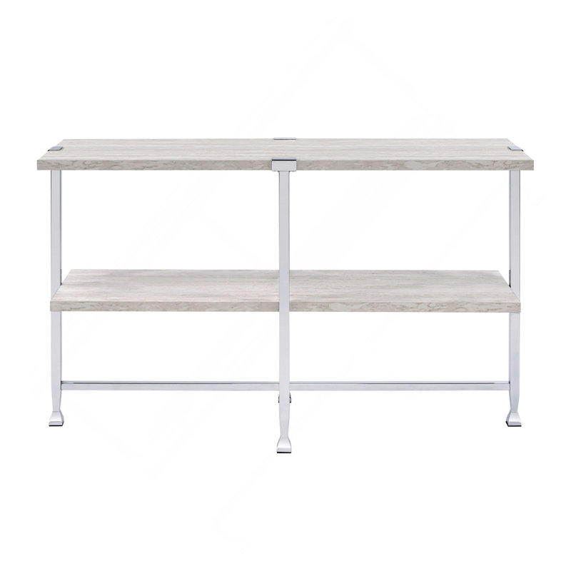 Table de canapé demi-lune unique avec une fabrication robuste et une conception pratique