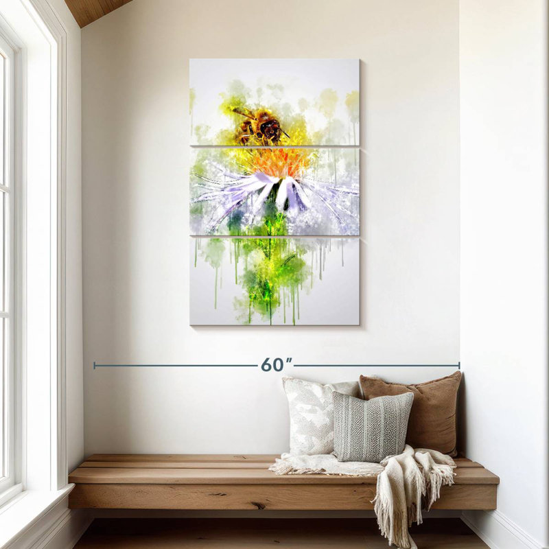 Brampt Honeybee On Flower, 45" H x 28" W