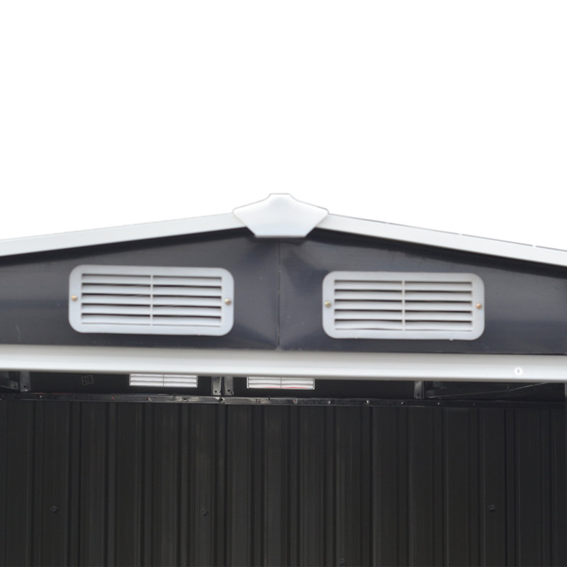 Garden Metal Storage Shed with Log Storage