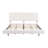 King Size Boucle Floating Bed with Light (White)