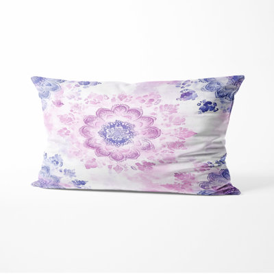 Moroccan Throw Pillow - Contemporary Boho Boho Mandala Pastel Printed Cushion