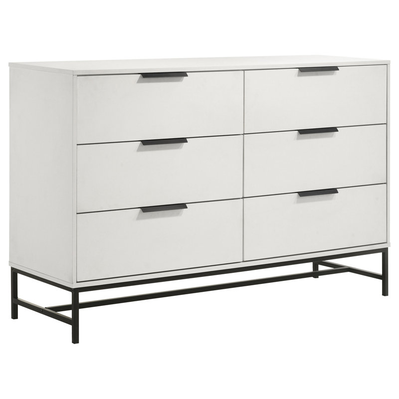Commode de chambre blanche à 6 tiroirs