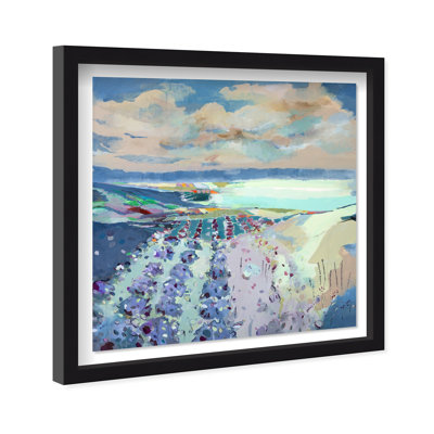 Oliver Gal Michaela Nessim - Bumblebees and Lavender Floral & Botanical - Luxury Shadowbox Framed Wall Art