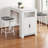 Bernard Couneter Height Storage Dining Table in White Finish, 35.8'' H X 47.01'' W X 23.39'' D