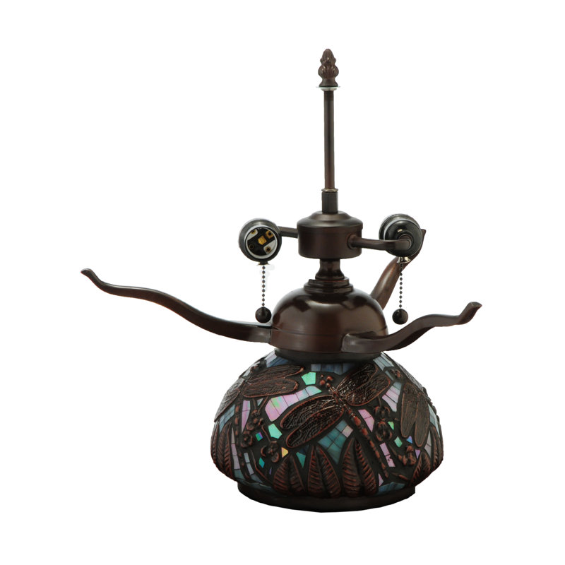 Dragonfly Cut Agata 16.5" Table Lamp