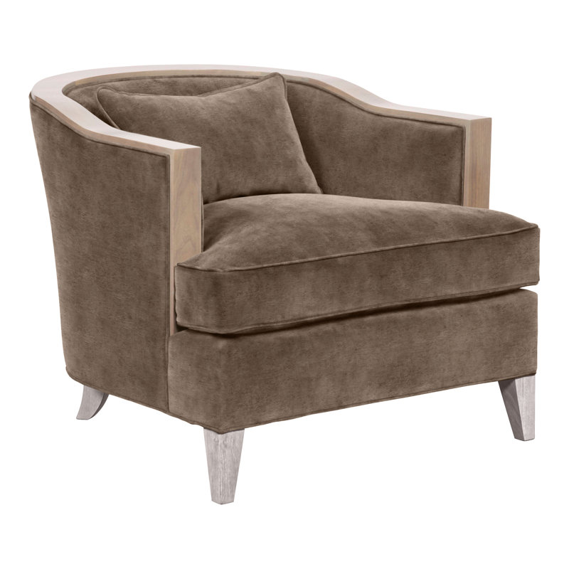 Thom Filicia Home Upholstered Barrel Chair, Dove Gray, Nadia Earth Polyester