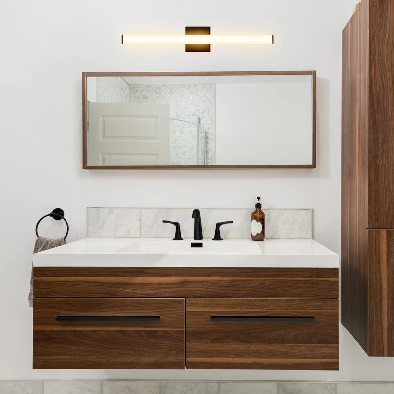 Barre d'éclairage à DEL mince pour meuble-lavabo à fixation murale - barre d'éclairage à DEL à intensité variable - 14,5 W, 3000K, miroir lumineux pour meuble-lavabo à DEL - (24 pouces)