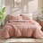 100% Washed Cotton Comforter Set Queen Size – Black, Linen-Like Texture, Soft & Breathable Bedding Set, 3-Piece Durable Percale Comforter-123119598-123119592