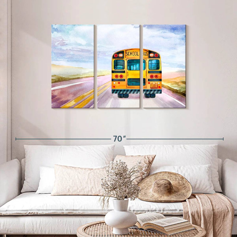 Mehar Yellow School Bus, 28" H x 45" W