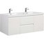 Meuble-lavabo double 59,0 po avec plateau en résine Sharrone