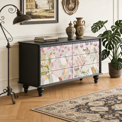 Commode d'entrée Mid-Century en bois massif