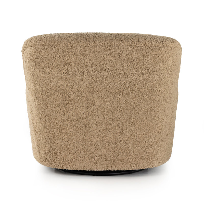 Kadon Swivel Armchair, Sheepskin Camel Sherpa