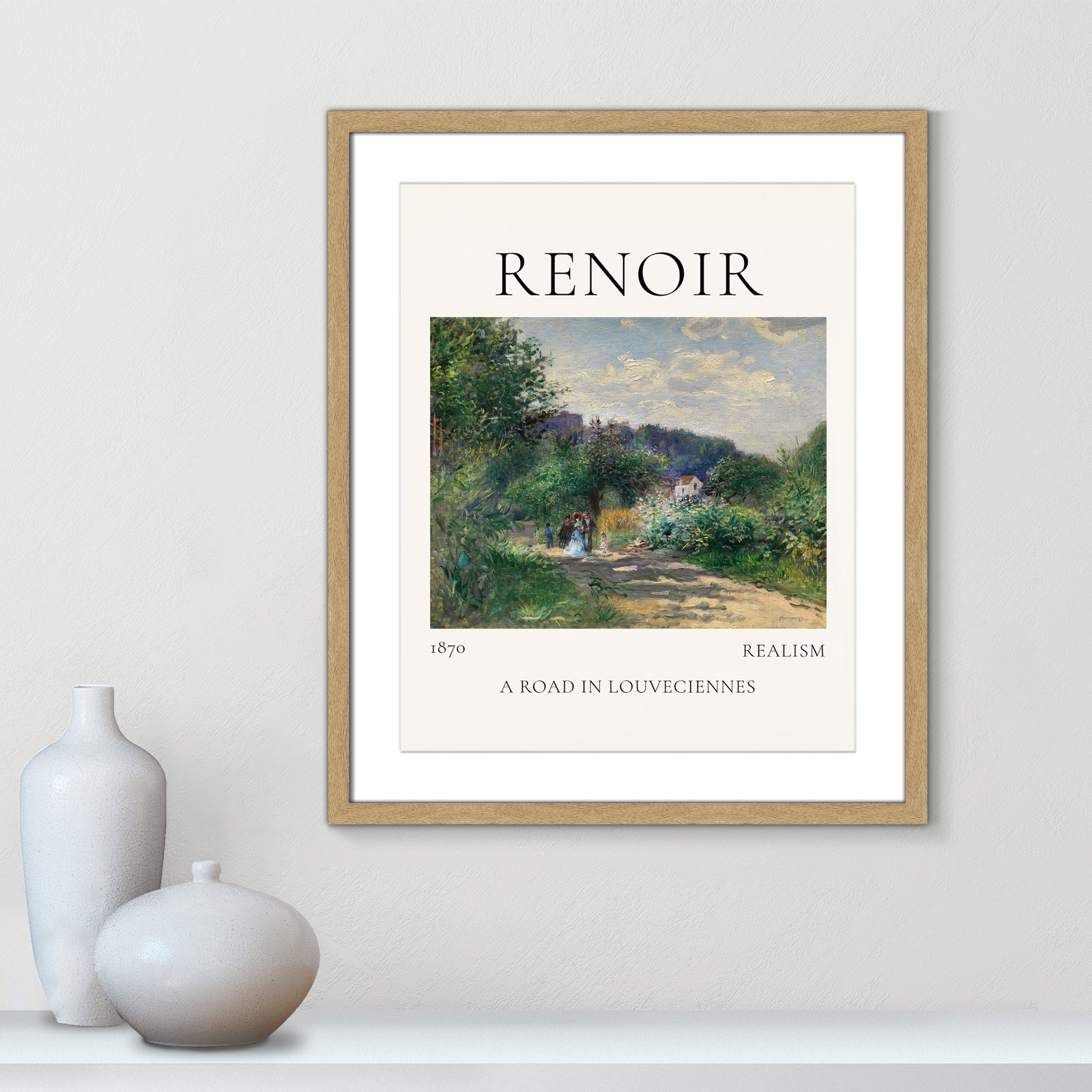 Rocchetto "A Road in Louveciennes" Print, Natural Single Picture Frame, Yes, 25.5" H x 21.5" W x 1.25" D