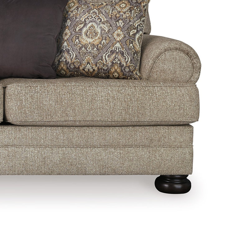 Canapé Kana, 5 coussins décoratifs, polyester brun classique de 100 pouces