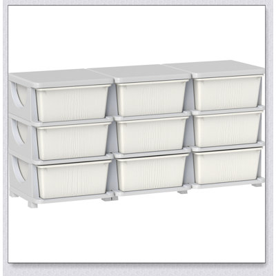 Qaba 3 Tier Kids Storage Unit With 9 Removable Drawers, For Organizing Toys And Clothes In Bedrooms And Playrooms by Ebern Designs