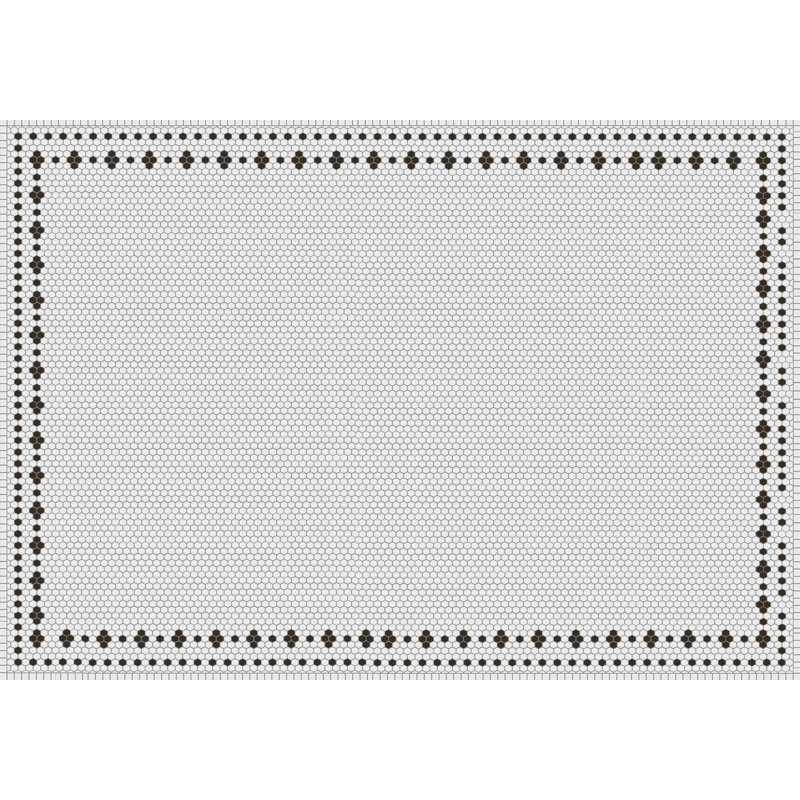 Beene Geometric Vinyl Machine Printed Area Rug, Rectangle 140 x 200cm