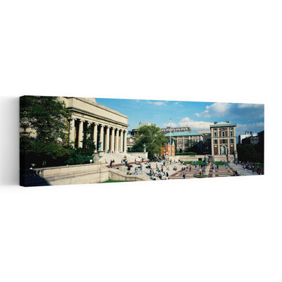 Group Of People In Front Of A Library, Library Of Columbia University, New York City, New York,  Abstract Contemporary Architecture City Wall Art