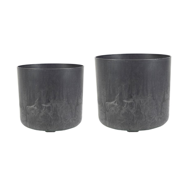 Celine Set of Two Recycled Black Planters