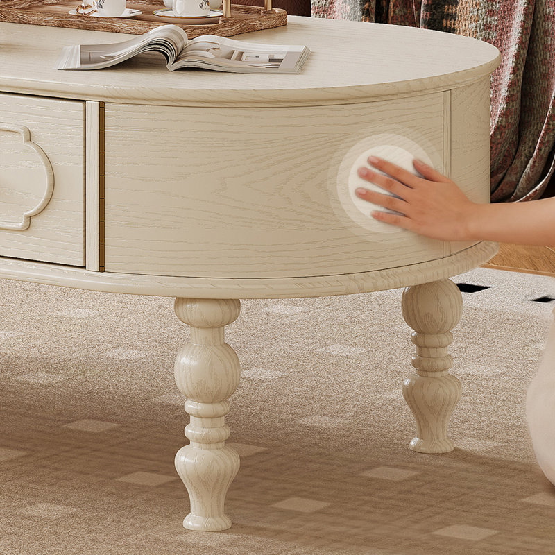 Table basse en bois massif avec capacité de rangement forte
