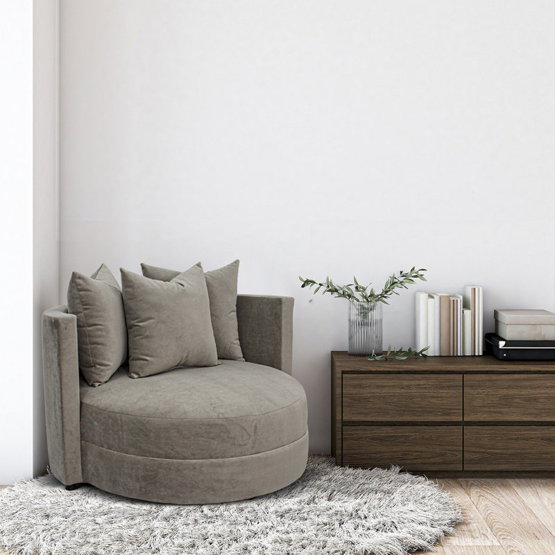 Fauteuil large 54,09 po Sota, Tissu beige