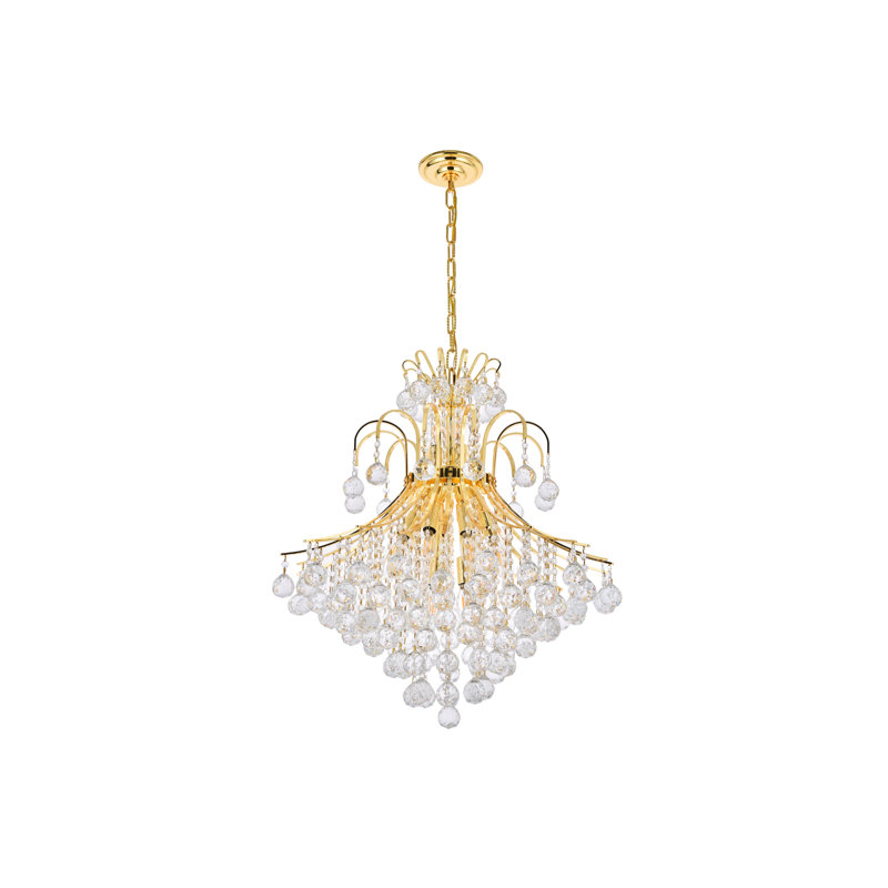 Stoller 10-Light Crystal 2-Tier Empire Chandelier, 25", Gold