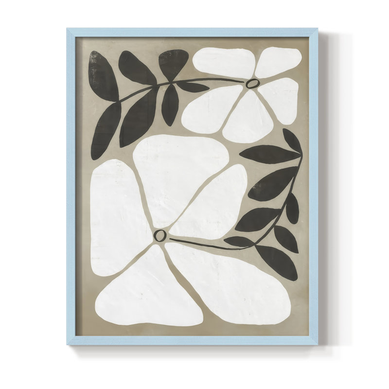 Reproduction encadrée Melty Blooms II - bois massif, H 30 po x l 24 po, Bleu