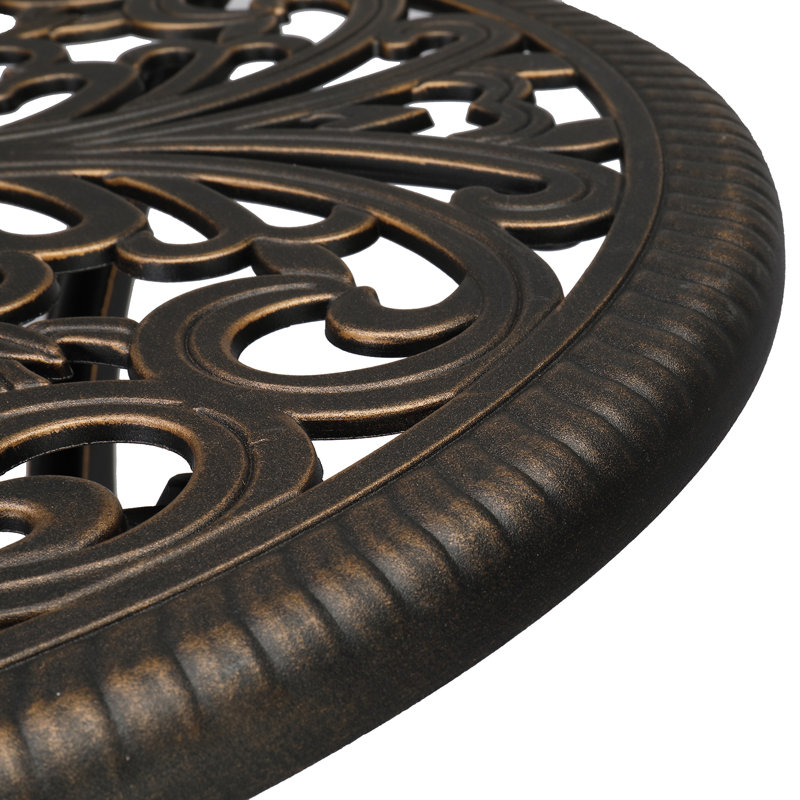 Table d'appoint en aluminium thermolaqué Reinna, Bronze foncé