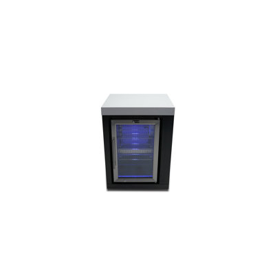 Mont Alpi MASFM-BSS 2.7 Cubic Ft. Black Stainless Steel Outdoor Rated Wine Cooler Lockable Compact Refrigerator Fridge Cabinet Module with Granite Cou on Fridge.com