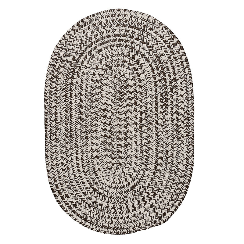 Tapis brun tressé à la main Abdulrahman, Ovale 2 pi x 3 pi