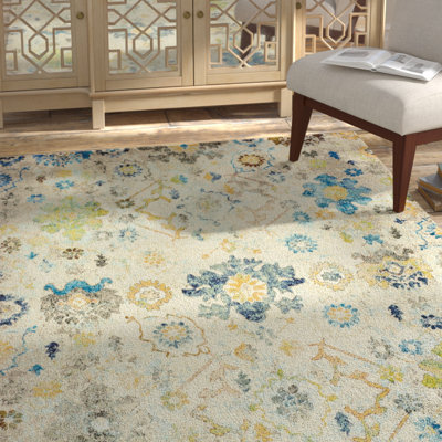 Tapis crème / gris / bleu Chasteen
