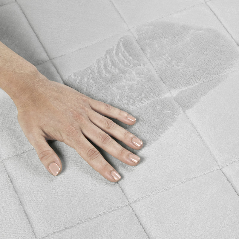 Haruhi Non-Slip Bath Mat, 22" W x 36" L, Light Gray