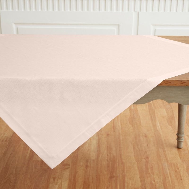 Fete - 100% Pure Linen Table Throw, Pink, Solid Color