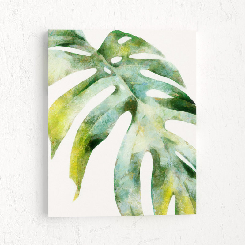 Feuille de palmier - impression sur toile tendue, H 20 po x l 16 po x P 1,25 po, Toile tendue