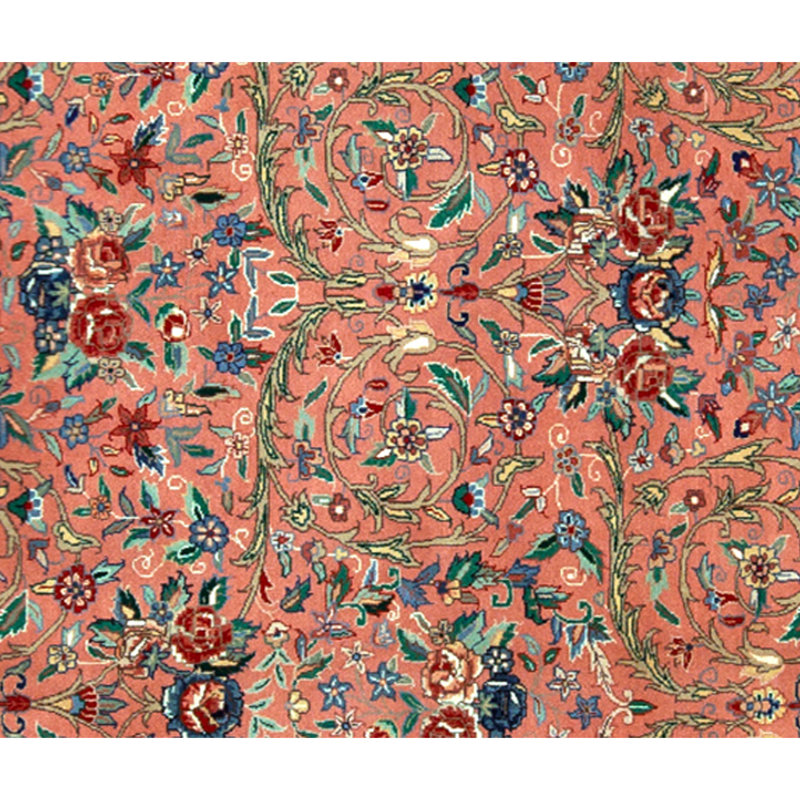 Hand Knotted Wool Oriental Area Rug in Rose And Green