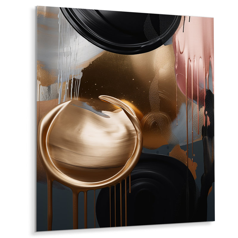 Glam Abstract Wall Decor on Metal, 40" H x 30" W x 1" D