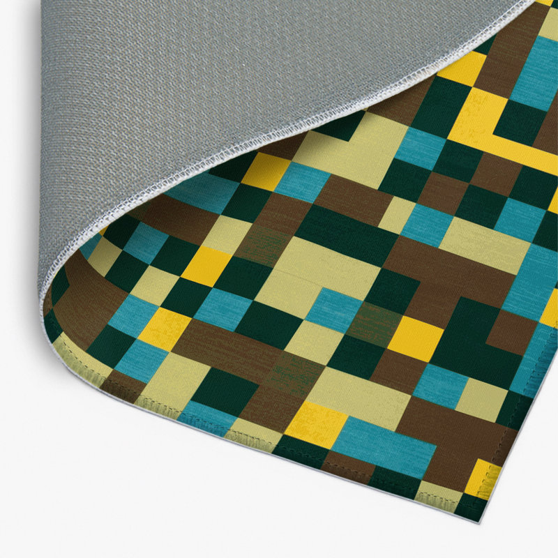Earth Mosaic Grid Indoor And Outdoor Area Rug, Rectangle 2' x 3'
