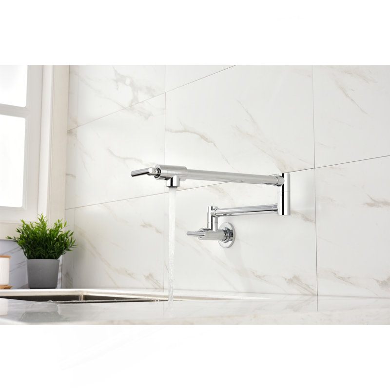 Robinet remplisseur de pot mural, Chrome chrome