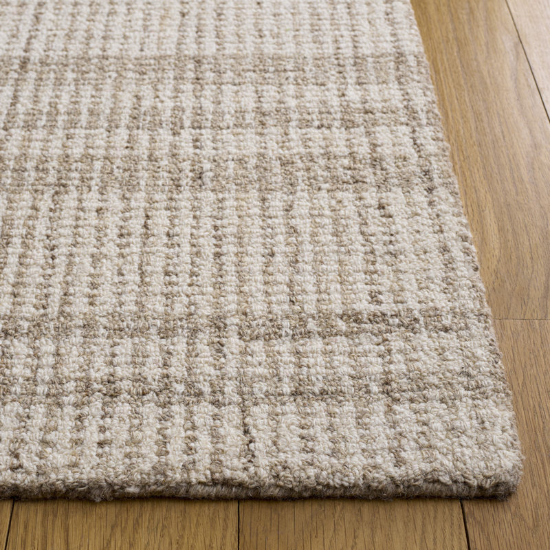 Abstract Hand Tufted Wool; Cotton Striped Indoor Rug, 9'-0" x 12'-0" Rectangle