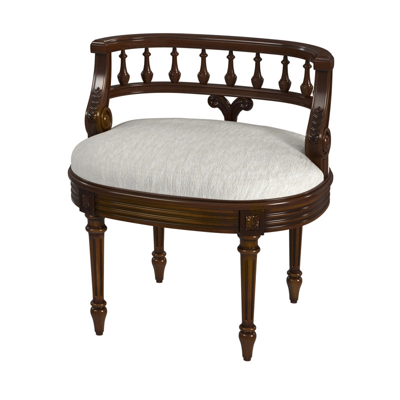 Hathaway Solid Wood Accent Stool, Light Cherry