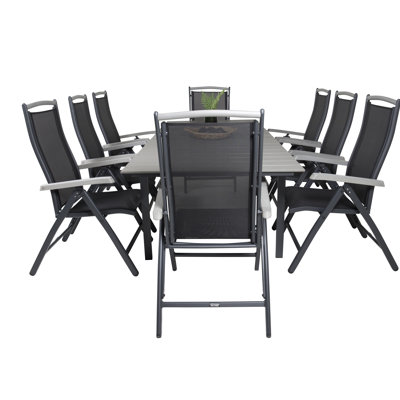 Faiyaz 8 - Person Patio Dining Set with Extendable Rectangular Table