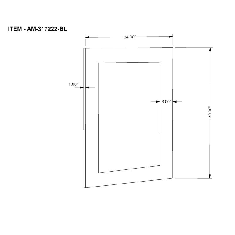 Blue Diamond Pattern Bone Inlay Mirror, Rectangle