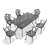 7-Piece Set Of Cast Aluminum Patio Furniture With Black Frame And Seat Cushions-279024817