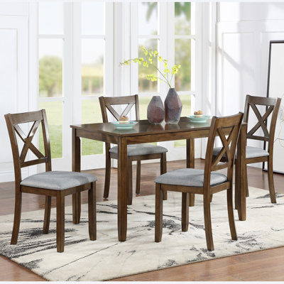 Chaises de salle à manger seulement, ensemble de 4 chaises de salle à manger en bois, chaise de cuisine avec siège rembourré, chaise d'appoint rembourrée pour salle à manger, salon, noyer