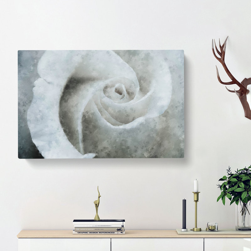 White Rose - Wrapped Canvas, 50cm H x 76cm W x 3cm D