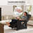 Power Recliner Chair for Adults with Heated & Massage, Lazy Boy Electric Reclining Chair Sofa, Adjustable Single Sofa with Side Pockets for Home Theater Seating, Soft Fabric, Black-20858236